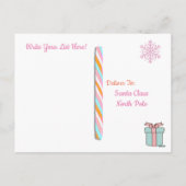 サンタからのポストカード: サンタ帽の赤いユニコーン シーズンポストカード (裏面)