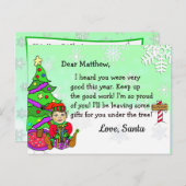 サンタからのポストカード:ホリデーエルフ シーズンポストカード (正面/裏面)