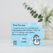 サンタからのポストカード:ホリデーピンキーとスノーボール シーズンポストカード (スタンド正面)