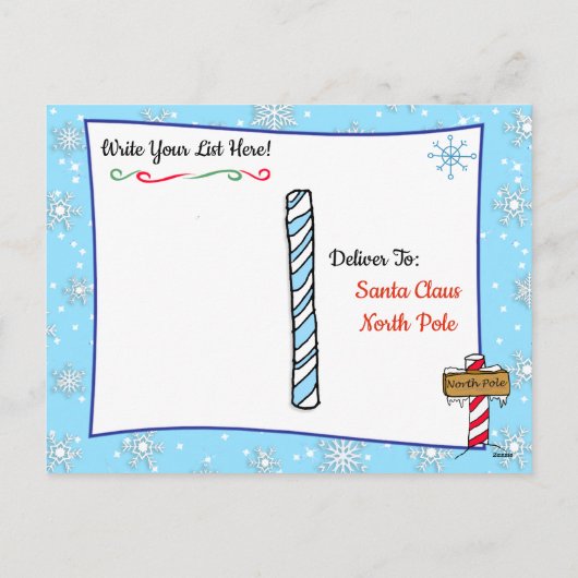 サンタからのポストカード:ホリデーピンキーとスノーボール シーズンポストカード (裏面)