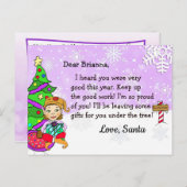 サンタからのポストカード：ホリデー・エスニック・エルフ シーズンポストカード (正面/裏面)