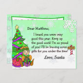 サンタからのポストカード: 金髪のホリデーエルフ シーズンポストカード (正面/裏面)