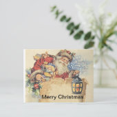 サンタからのメリークリスマスのヴィンテージCustimizable シーズンポストカード (スタンド正面)
