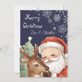サンタからのメリークリスマス&フラットクリスマスカード カード