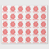 サンタからの一流のキャンディ・ケーンのペパーミントを個人化して下さい ラッピングペーパー (フラット)