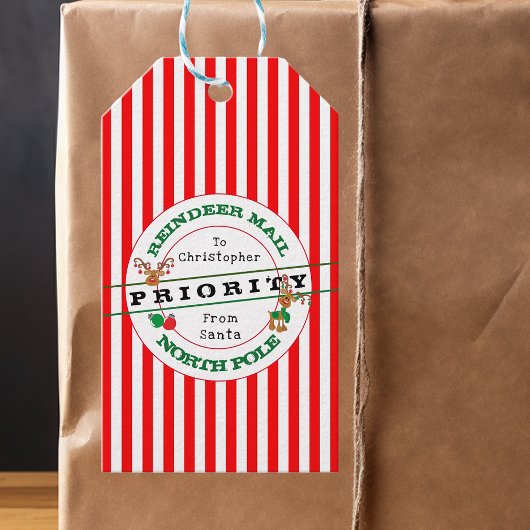 サンタからの優先トナカイ郵便　クリスマスプレゼント ギフトタグ