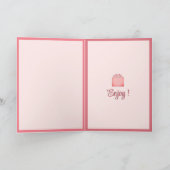 サンタからの大きなピンクの弓 愛を込めて クリスマス カード (内部)