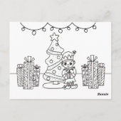 サンタからの子供へ手紙 | 背面のカラーリングページ ポストカード (裏面)