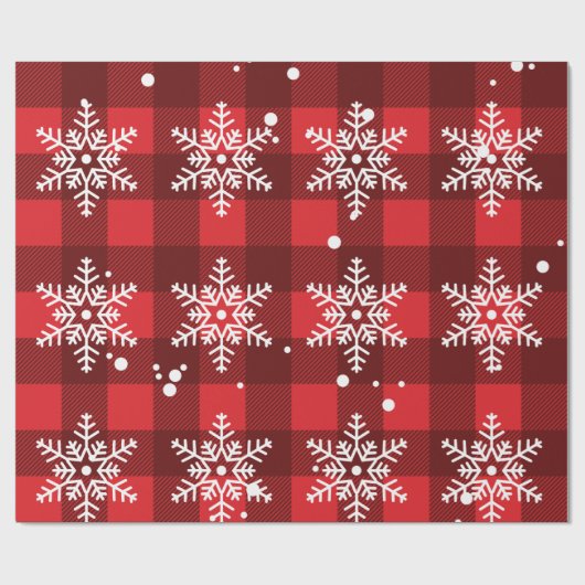 サンタからの愛でクリスマスの雪片を楽しむ ラッピングペーパー (フラット)