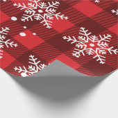 サンタからの愛でクリスマスの雪片を楽しむ ラッピングペーパー (角)