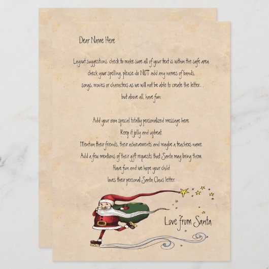 サンタからの手紙パーソナライズされた (正面/裏面)