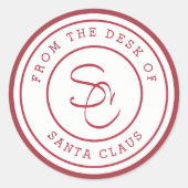 サンタからの手紙封筒用シール ラウンドシール (正面)