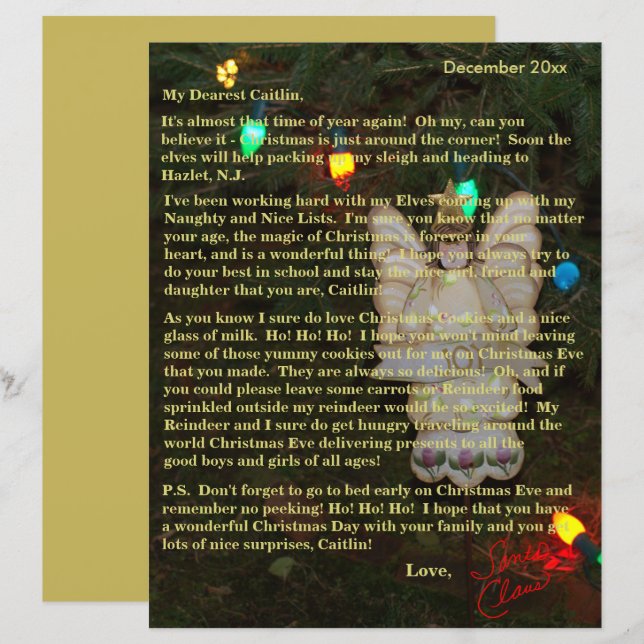 サンタからの手紙 エンジェル ライト オールデッキッズ (正面/裏面)