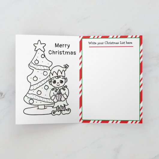 サンタからの手紙 | クリスマスリスト | お絵描きページ カード (内部)