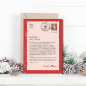 サンタからの手紙 ヴィンテージ編集可能なサンタの手紙 シーズンカード