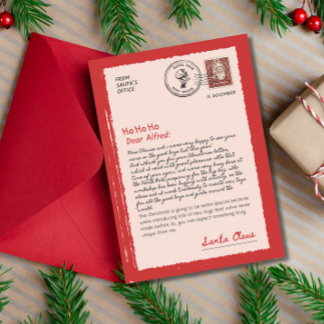 サンタからの手紙 ヴィンテージ編集可能なサンタの手紙 シーズンカード