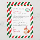 サンタからの手紙　善行スコアカード 招待状 (正面/裏面)