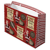 サンタからの正式な贈り物（名前と場所） ラージペーパーバッグ (裏面アングル)