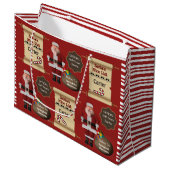 サンタからの正式な贈り物（名前と場所） ラージペーパーバッグ (正面アングル)