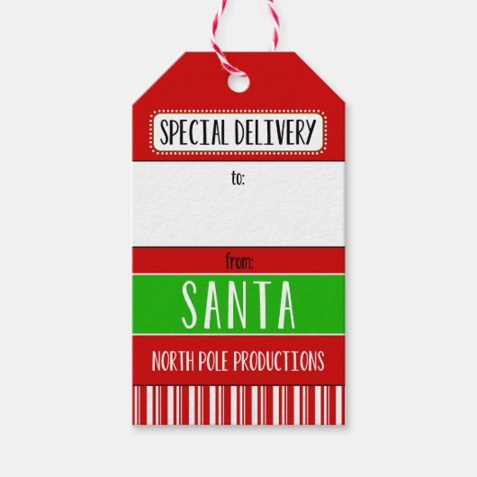 サンタからの特別配達 ギフトタグ (正面)