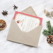 サンタからの赤いストライプの手紙 招待状