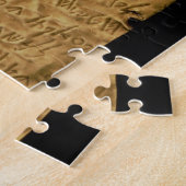 サンタからのPhoenicianの銘刻文字が付いている金ゴールドプレート、 ジグソーパズル (側面)