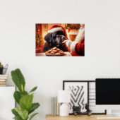 サンタからクッキーを手に入れるニューフのポスター ポスター (ホームオフィス)