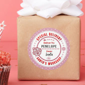 サンタからチャイルドギフトへの特別配送ラベル ラウンドシール