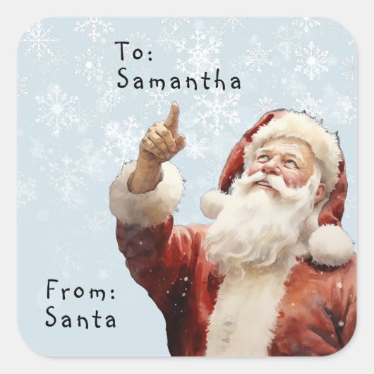 サンタからチャイルドギフトクリスマスまで スクエアシール (正面)