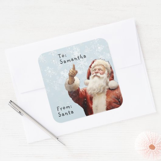 サンタからチャイルドギフトクリスマスまで スクエアシール (封筒)