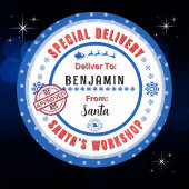 サンタからチャイルドギフトラベルへの特別配送 ラウンドシール