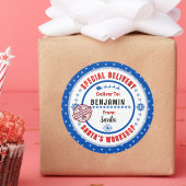 サンタからチャイルドギフトラベルへの特別配送 ラウンドシール