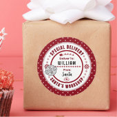 サンタからチャイルドプレゼントへの特別配達ラベル ラウンドシール