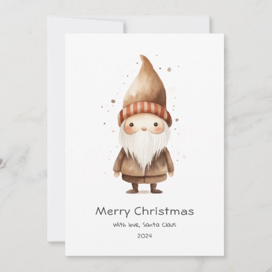 サンタからベビーへのかわいいベージュボホ シーズンカード (正面)