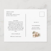 サンタからベビーへのかわいいベージュボホ ポストカード (裏面)