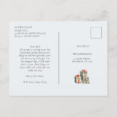 サンタからベビーへのかわいい赤緑 ポストカード (裏面)