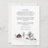 サンタからベビーモノクロ冬への手紙 シーズンカード (正面)