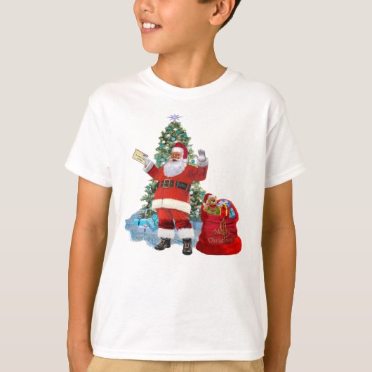 サンタからメリークリスマス Tシャツ (正面)
