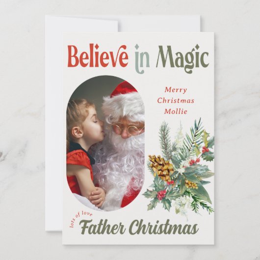 サンタから信じ魔法丸いLozenge写真 シーズンカード (正面)