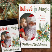 サンタから信じ魔法丸いLozenge写真 シーズンカード