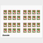 サンタから切手を切る 長方形シール (シート)