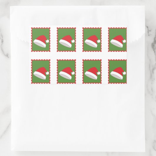 サンタから切手を切る 長方形シール (バッグ)
