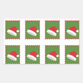 サンタから切手を切る 長方形シール (正面)