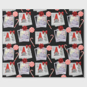 サンタから四角い写真の贈り物を追加 ラッピングペーパー (フラット)