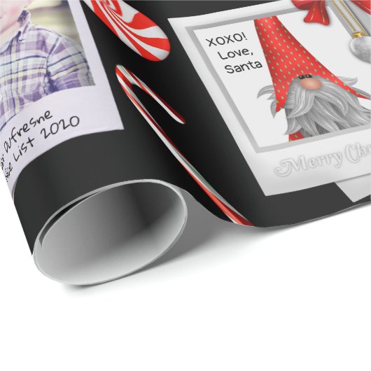 サンタから四角い写真の贈り物を追加 ラッピングペーパー (ロールコーナー)