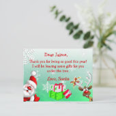 サンタから子どもへのクリスマスポストカード シーズンポストカード (スタンド正面)