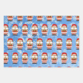 サンタから小さな女の子の名前かわいいクリスマス ラッピングペーパーシート (正面3)