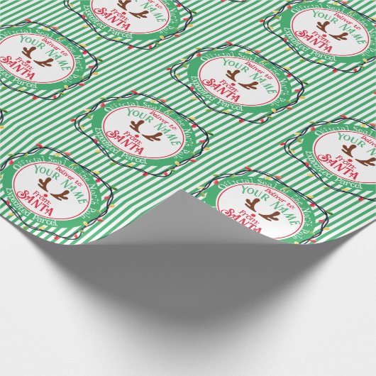 サンタから緑のの公式シストライプール ラッピングペーパー (角)