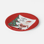 サンタかわいいクリスマスキッズ名のクッキー ペーパープレート (アングル)