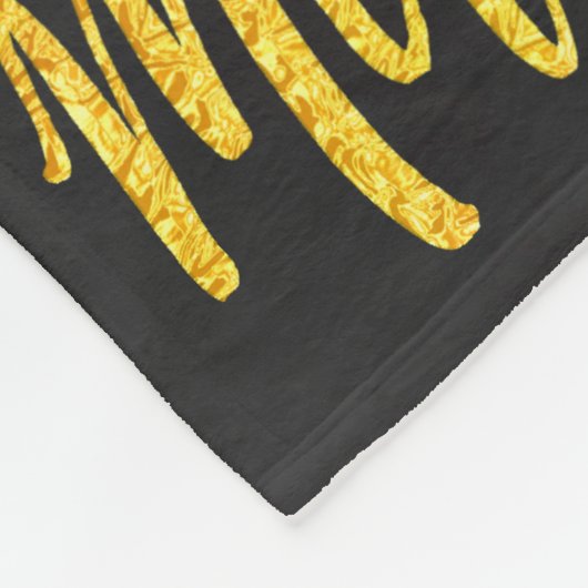 サンタかわいいトナカイフェイク金ゴールドオングレー フリースブランケット (角)